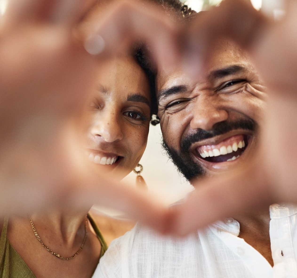 Couple participating in virtual relationship counseling from a private location